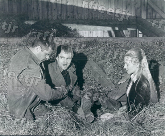 1969 Actors Oliver Reed, Karin Baal, Michael J Pollard Press Photo ady993 - Historic Images