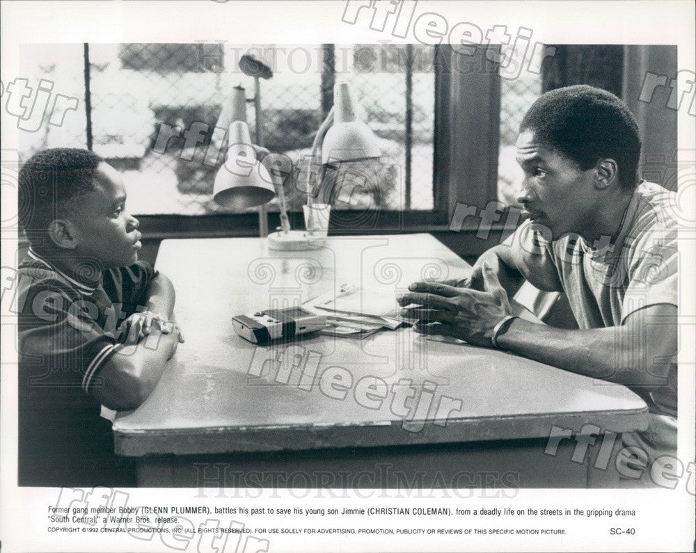 1992 Actors Glenn Plummer, Christian Coleman in South Central Press Photo adz101 - Historic Images