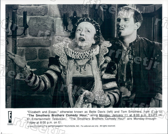 1992 Oscar Winning Actor Bette Davis & Tom Smothers Press Photo adz177 - Historic Images