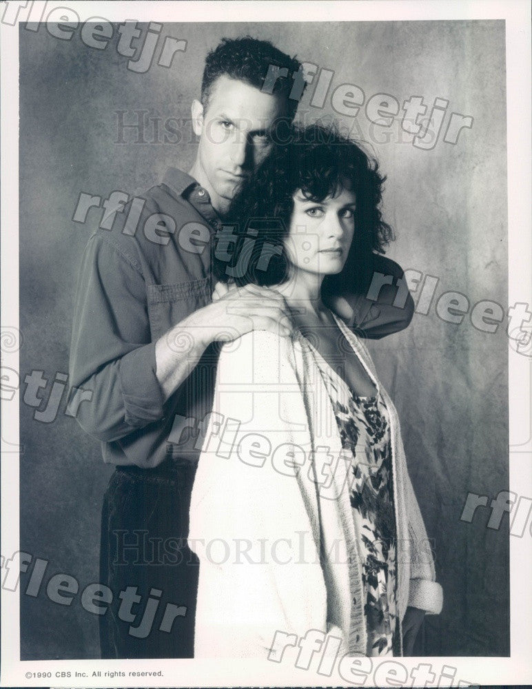 1990 Actors Rick Rossovich &amp; Peggy Smithhart on TV Show Press Photo adz183 - Historic Images