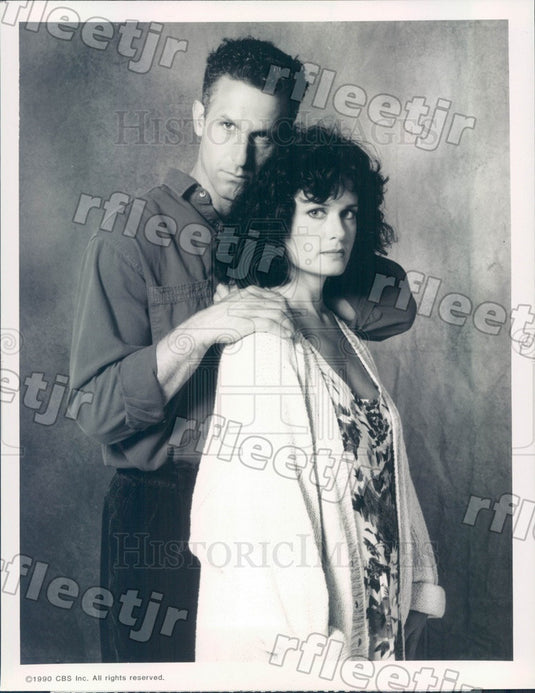 1990 Actors Rick Rossovich & Peggy Smithhart on TV Show Press Photo adz183 - Historic Images