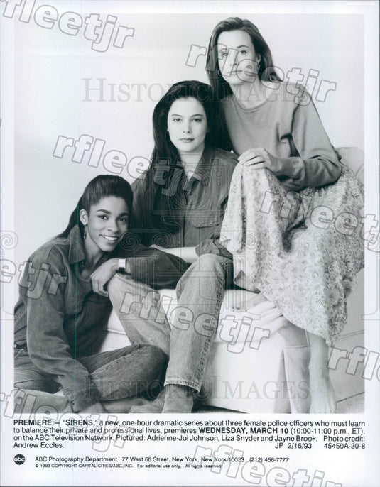 1993 Actors Adrienne-Joi Johnson, Liza Snyder, Jayne Brook Press Photo adz233 - Historic Images