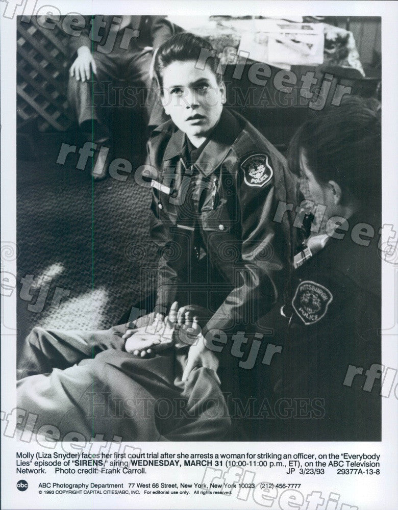 1993 Actress Liza Snyder on TV Show Sirens Press Photo adz237 - Historic Images