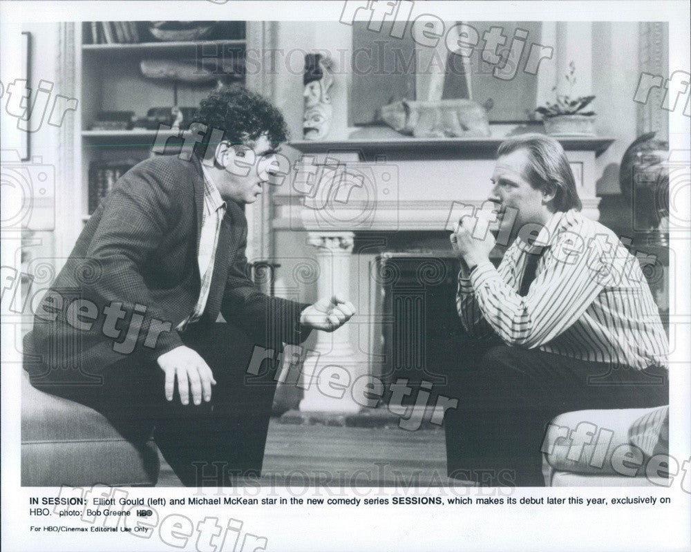 Undated Actors Elliott Gould &amp; Michael McKean on Sessions Press Photo adz247 - Historic Images