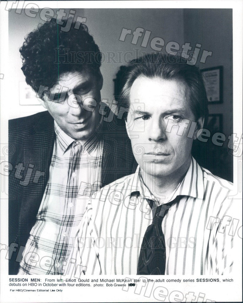 Undated Actors Elliott Gould &amp; Michael McKean on Sessions Press Photo adz249 - Historic Images