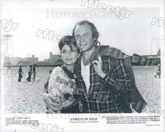 1986 Actors Klaus Maria Brandauer & Angela Molina Press Photo adz273 - Historic Images