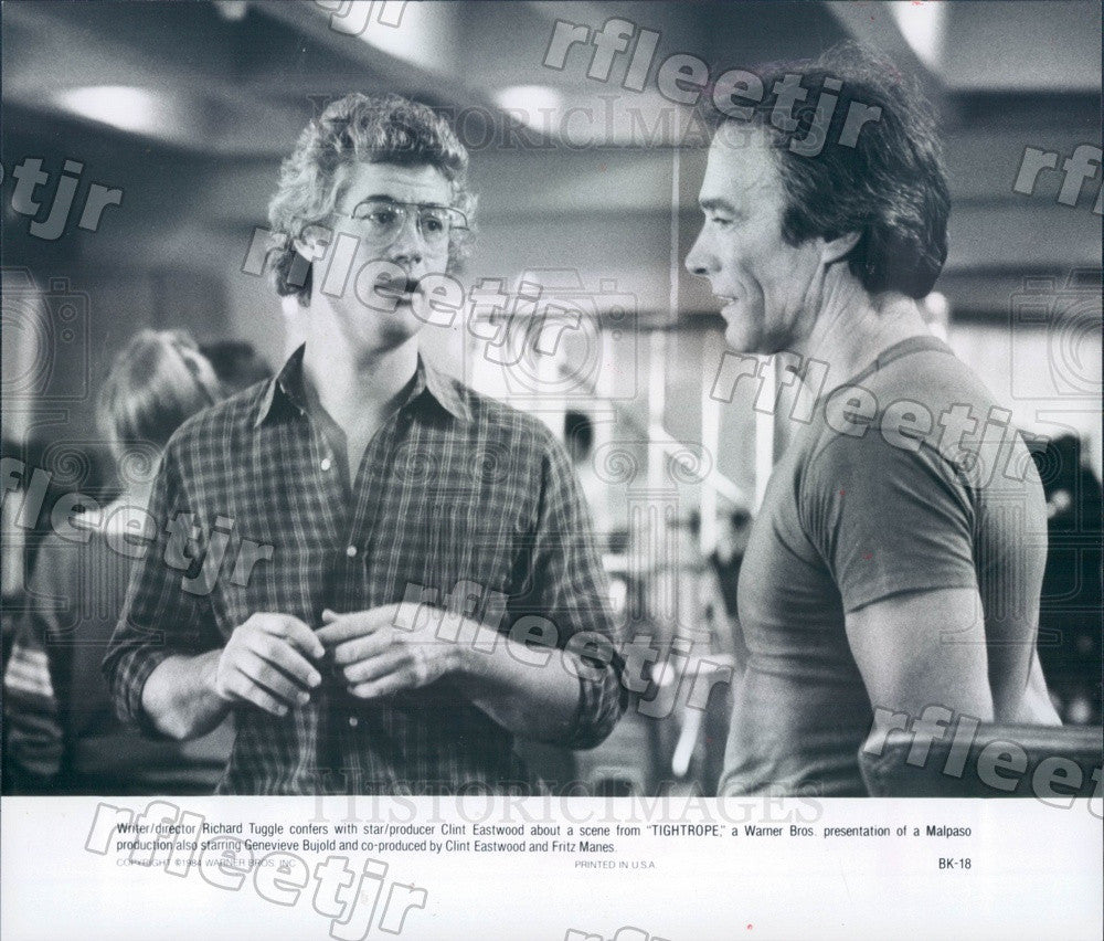 1984 Oscar Winning Actor Clint Eastwood &amp; Dir Richard Tuggle Press Photo adz29 - Historic Images
