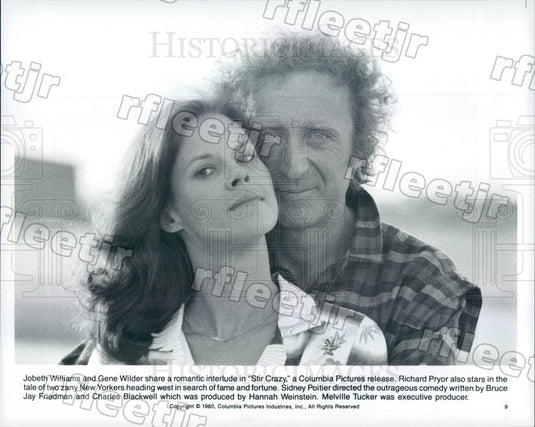 1980 Actors JoBeth Williams & Gene Wilder in Film Stir Crazy Press Photo adz317 - Historic Images