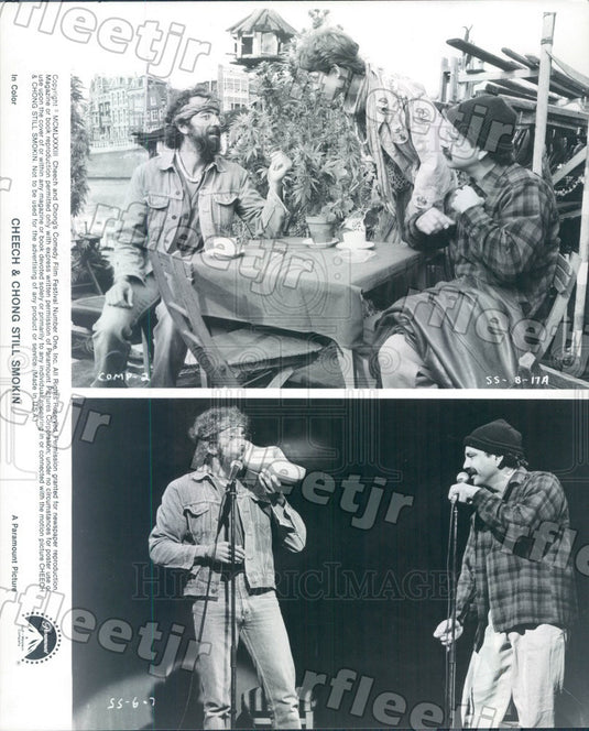 1983 Grammy Winning Comedians Cheech & Chong in Still Smokin Press Photo adz331 - Historic Images