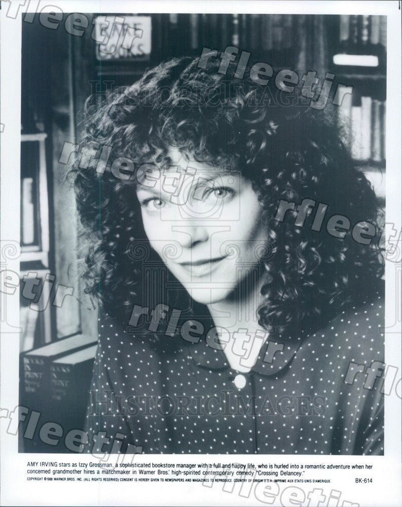 1988 American Actress Amy Irving in Film Crossing Delancey Press Photo adz341 - Historic Images