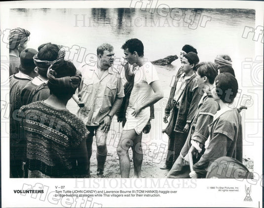 1985 Oscar Winning Actor Tom Hanks & John Candy in Volunteers Press Photo adz371 - Historic Images