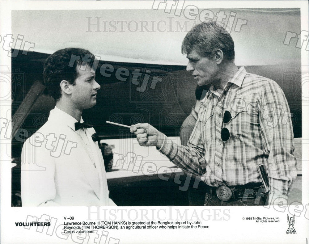 1985 Oscar Winning Actor Tom Hanks &amp; Tim Thomerson Press Photo adz381 - Historic Images
