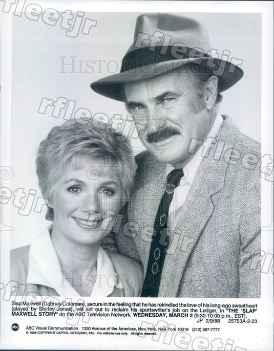 1988 Actors Dabney Coleman & Oscar Winner Shirley Jones Press Photo adz401 - Historic Images