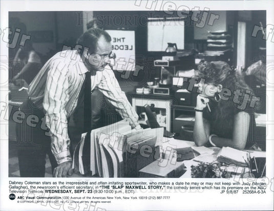 1987 Actors Dabney Coleman & Megan Gallagher on TV Show Press Photo adz405 - Historic Images