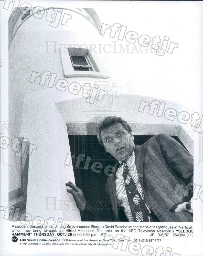 1987 American Actor David Rasche on TV Show Sledge Hammer! Press Photo adz411 - Historic Images