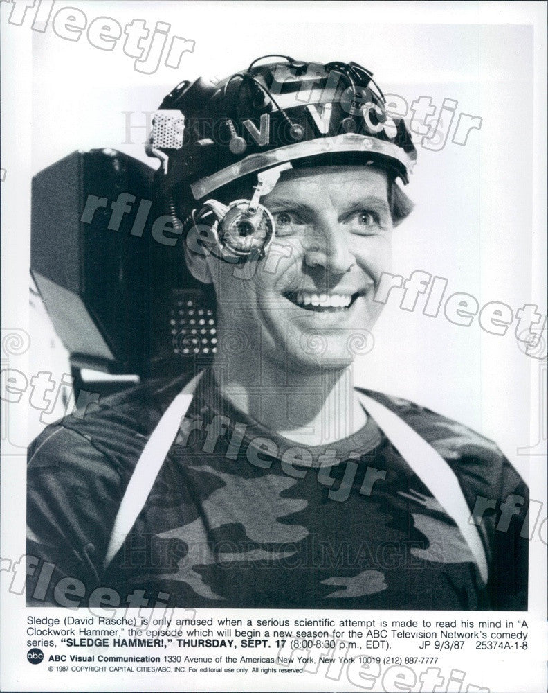 1987 Hollywood Actor David Rasche on TV Show Sledge Hammer! Press Photo adz415 - Historic Images