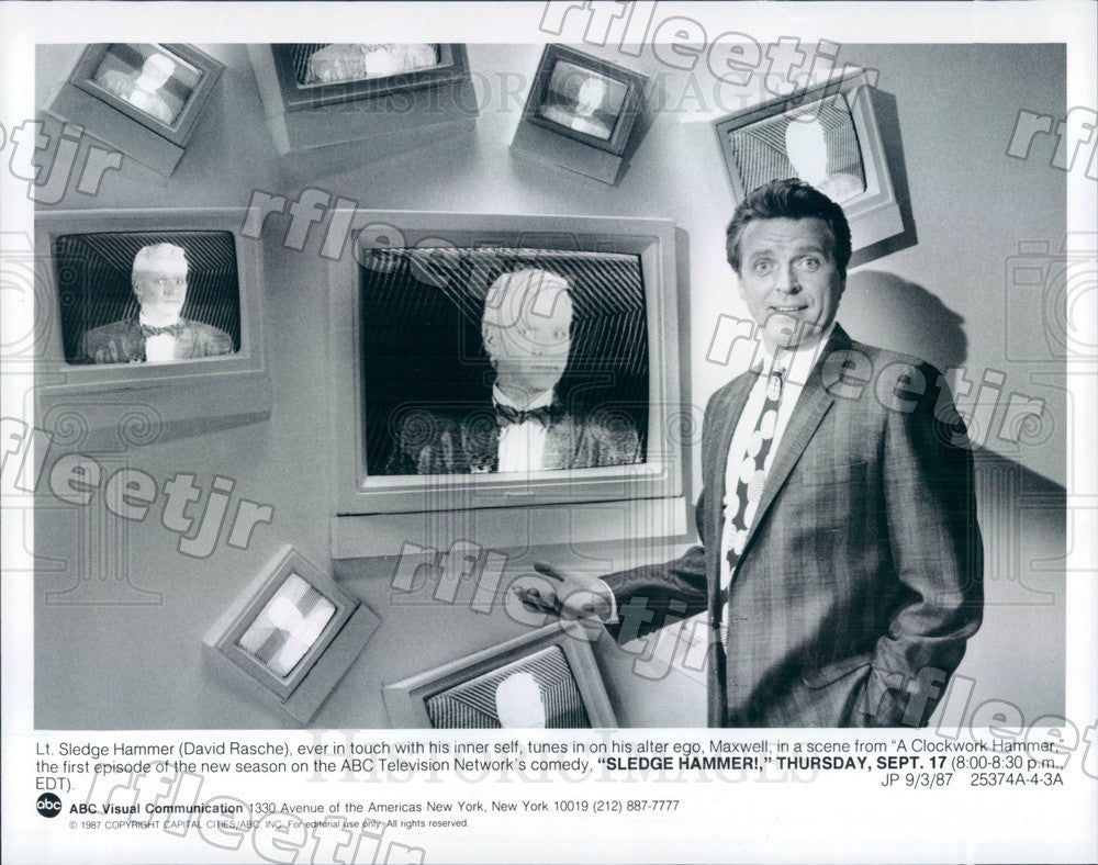 1987 American Actor David Rasche on TV Show Sledge Hammer! Press Photo adz417 - Historic Images