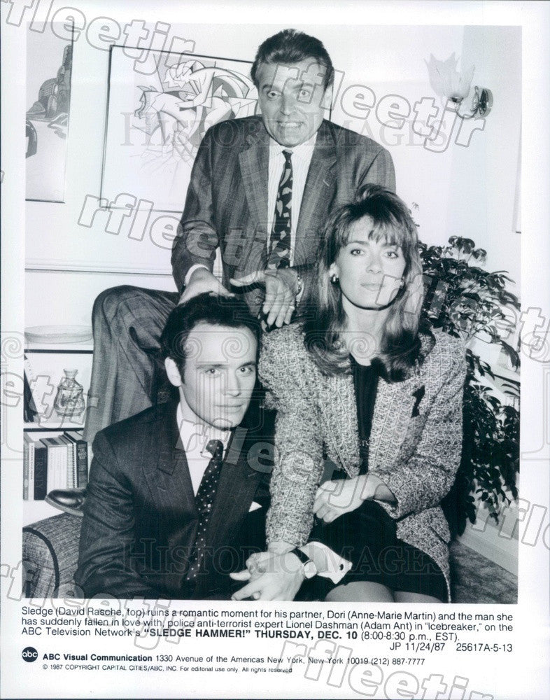 1987 Actors David Rasche, Anne-Marie Martin, Adam Ant Press Photo adz421 - Historic Images