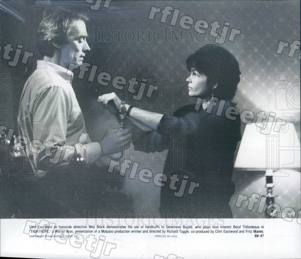 1984 Oscar Winning Actor Clint Eastwood &amp; Genevieve Bujold Press Photo adz43 - Historic Images