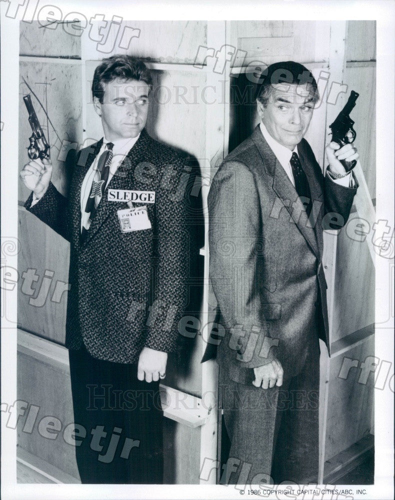 1986 Actors David Rasche &amp; Peter Marshall on Sledge Hammer! Press Photo adz449 - Historic Images