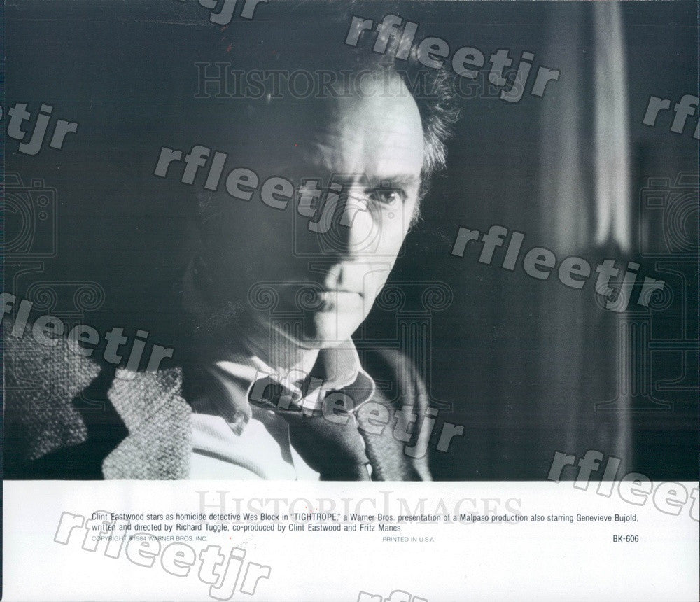 1984 Oscar Winning Actor Clint Eastwood in Film Tightrope Press Photo adz45 - Historic Images