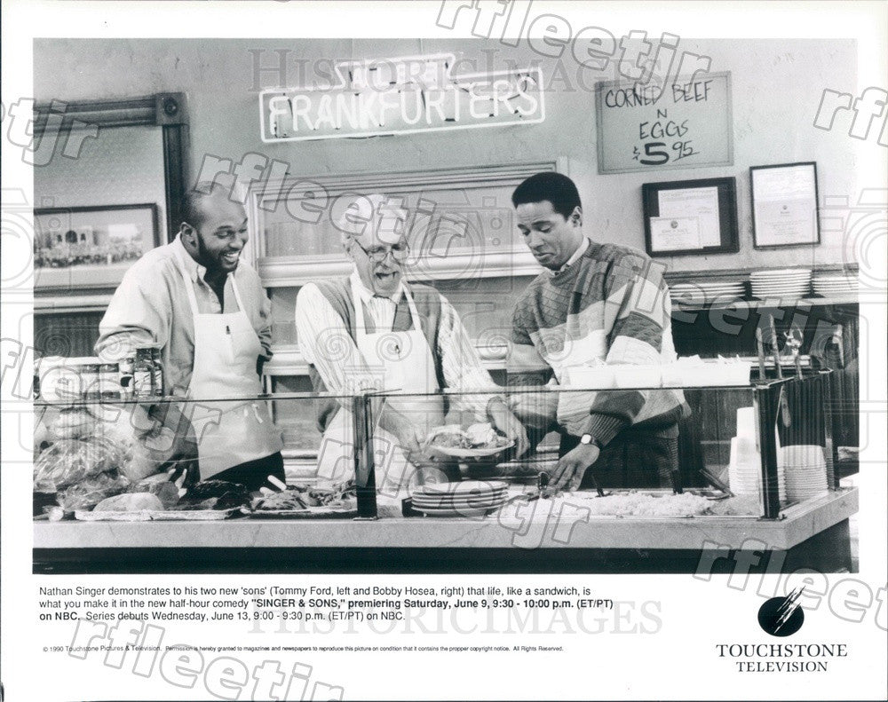 1990 Actors Harold Gould, Bobby Hosea, Tommy Ford on TV Show Press Photo adz487 - Historic Images