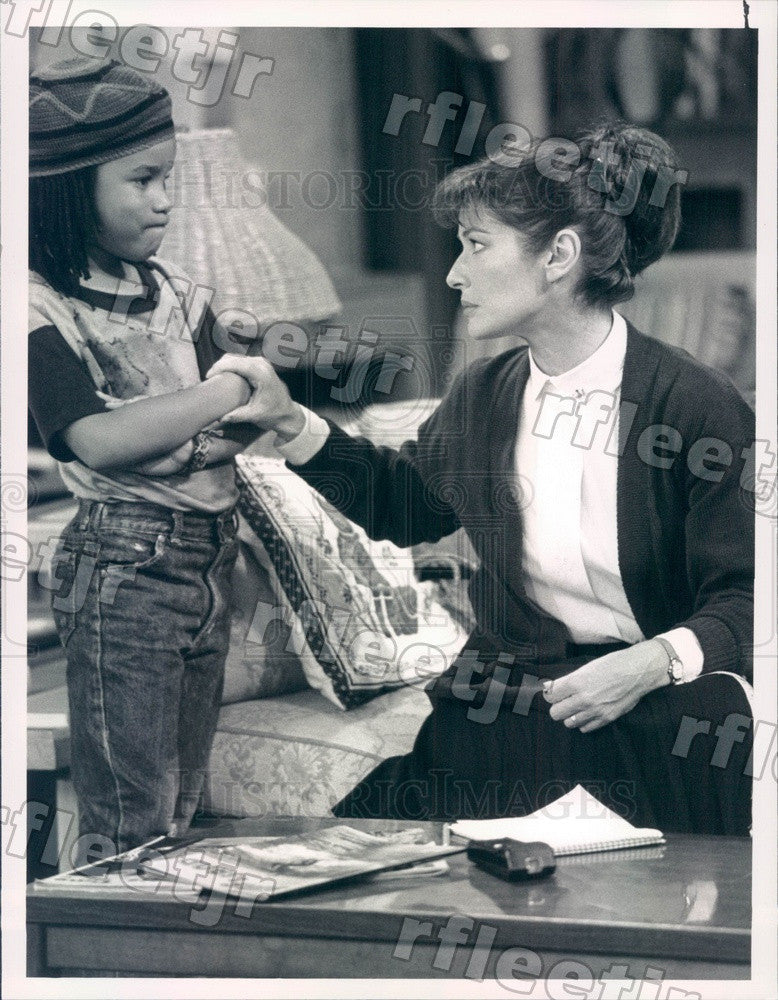 1989 Actors Stephanie Beacham &amp; Joel Robinson on Sister Kate Press Photo adz501 - Historic Images