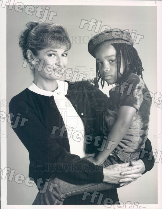 1989 Actors Stephanie Beacham & Joel Robinson on Sister Kate Press Photo adz507 - Historic Images