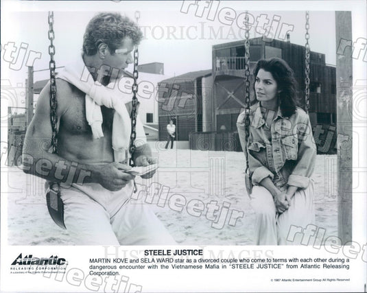 1987 Actors Martin Kove & Emmy Winner Sela Ward in Film Press Photo adz533 - Historic Images