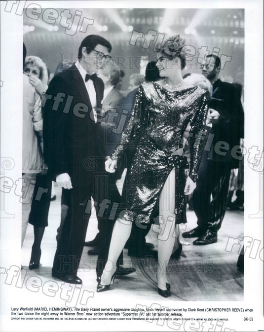 1987 Actors Christopher Reeve & Mariel Hemingway in Superman Press Photo adz551 - Historic Images