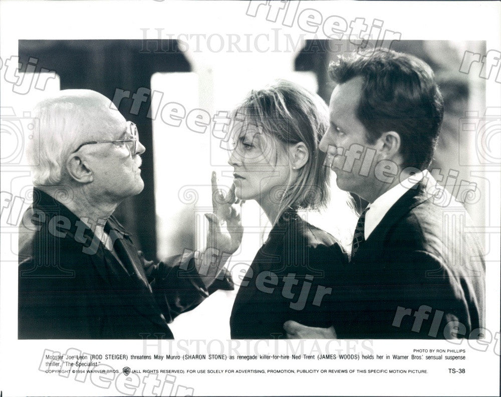 1994 Actors Rod Steiger, Sharon Stone, James Woods Press Photo adz569 - Historic Images