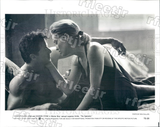 1994 Actors Sharon Stone & Sylvester Stallone in Film Press Photo adz571 - Historic Images