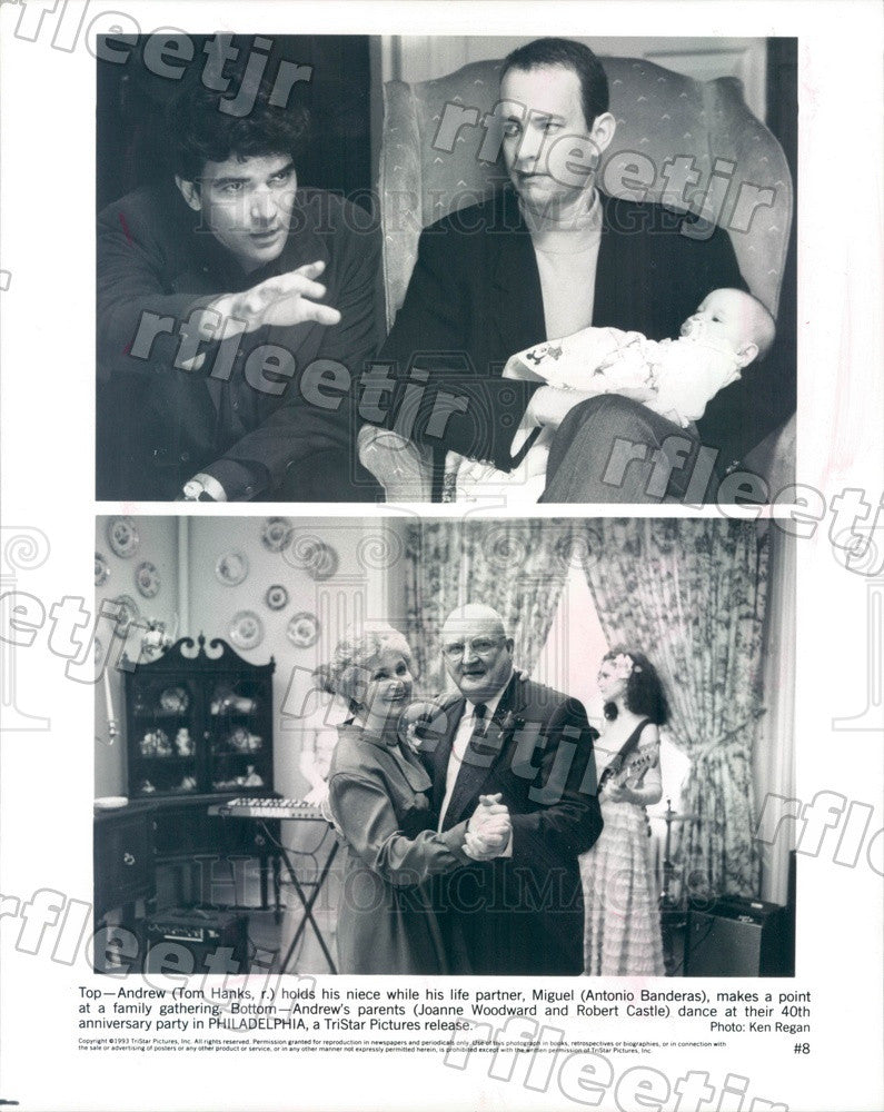 1993 Actors Tom Hanks, Antonio Banderas, Joanne Woodward Press Photo adz71 - Historic Images