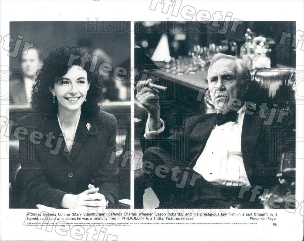 1993 Oscar Winning Actors Jason Robards &amp; Mary Steenburgen Press Photo adz75 - Historic Images