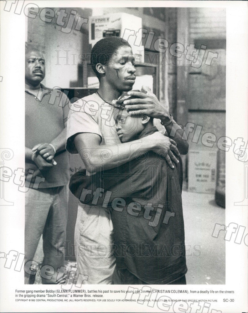 1992 Actors Glenn Plummer &amp; Christian Coleman in South Central Press Photo adz95 - Historic Images