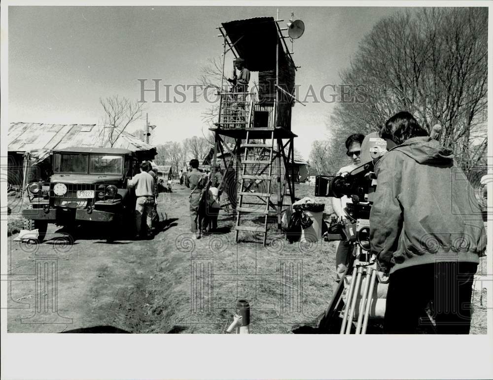 1991 Press Photo Director Anghel Decca at Film Set in Stockbridge, Massachusetts- Historic Images