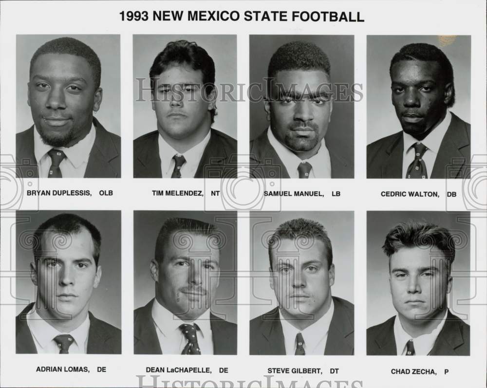 1993 Press Photo New Mexico State University Football Player Headshots- Historic Images