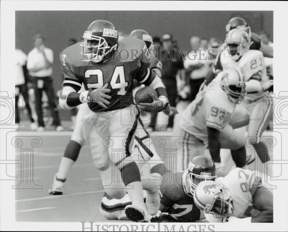 1989 Press Photo New York Giants football player Ottis Anderson vs. Lions- Historic Images