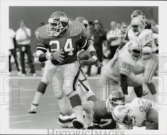 1989 Press Photo New York Giants football player Ottis Anderson vs. Lions- Historic Images