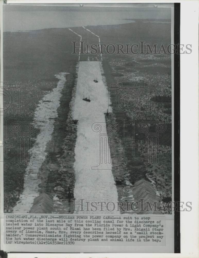 1970 Press Photo Aerial view of the cooling canal of Florida Power &amp; Light Co.- Historic Images