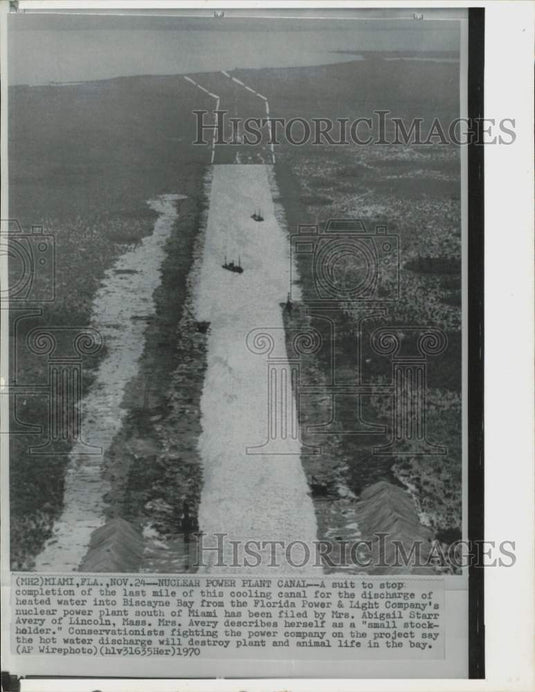 1970 Press Photo Aerial view of the cooling canal of Florida Power & Light Co.- Historic Images