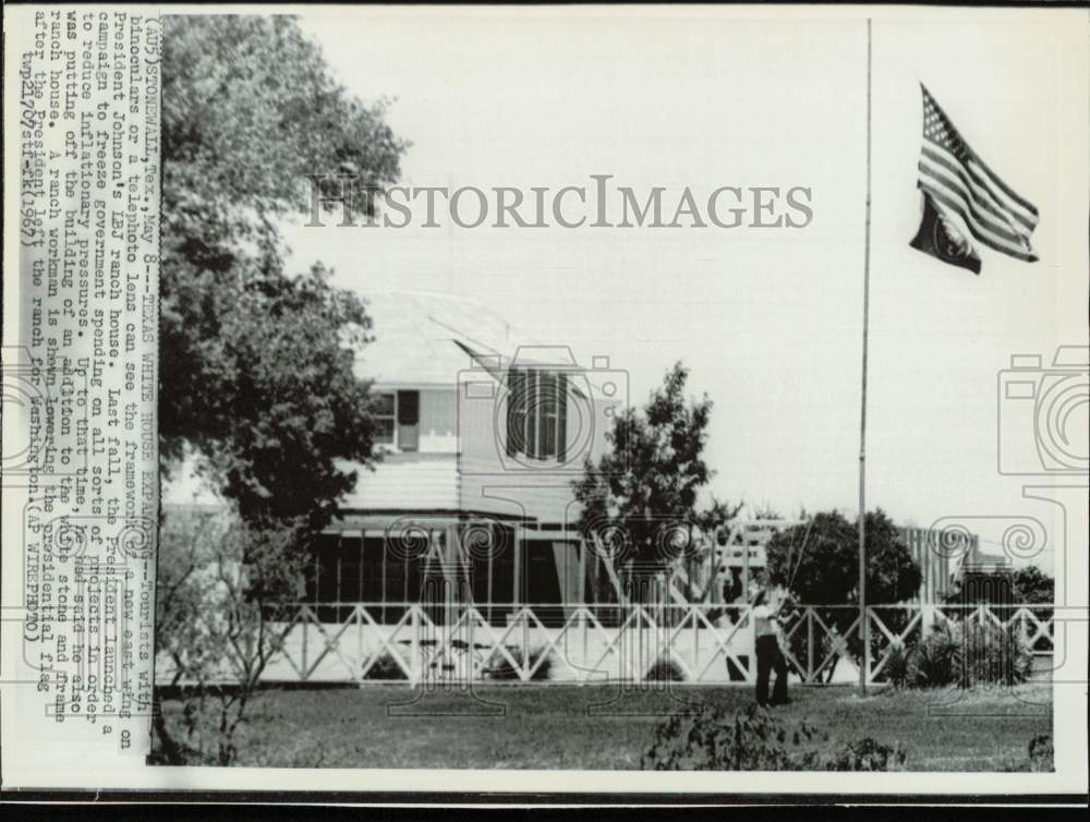 1967 Press Photo President Lyndon B. Johnson&#39;s LBJ Ranch in Stonewall, Texas- Historic Images