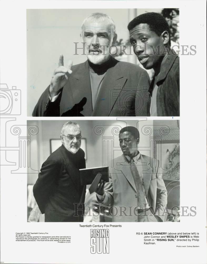 1993 Press Photo Sean Connery and Wesley Snipes star in &quot;Rising Sun&quot; - afx16679- Historic Images