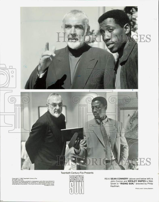 1993 Press Photo Sean Connery and Wesley Snipes star in "Rising Sun" - afx16679- Historic Images