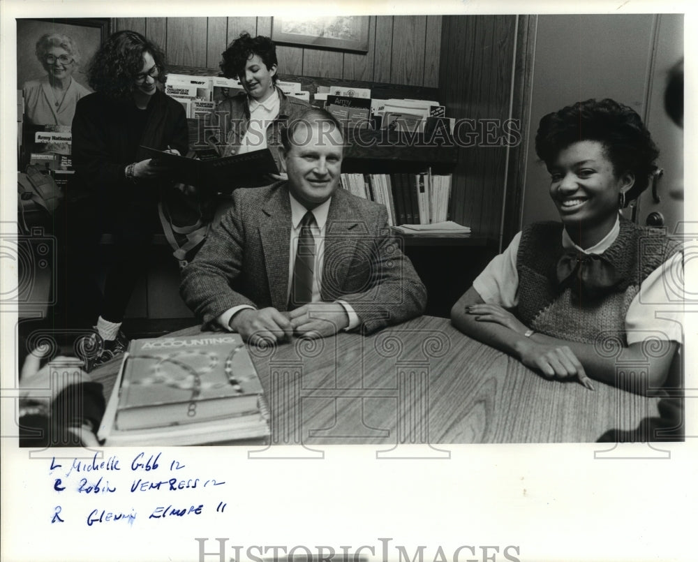 Huntsville High Principal Joe L. Anglin With Co-Workers - Historic Images