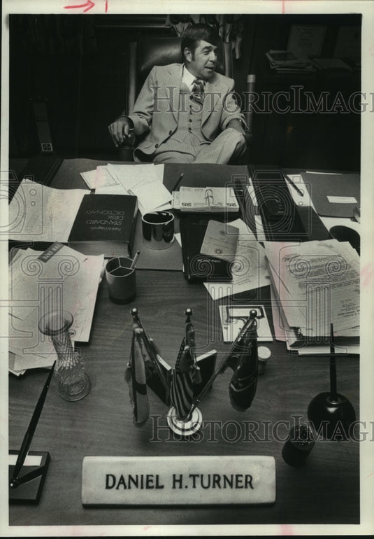 Press Photo Daniel H. Turner at Desk - Historic Images