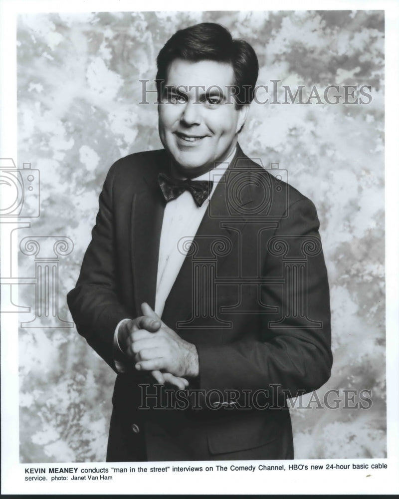 Press Photo Comedian Kevin Meaney Known for "Man in the Streets" Interviews - Historic Images