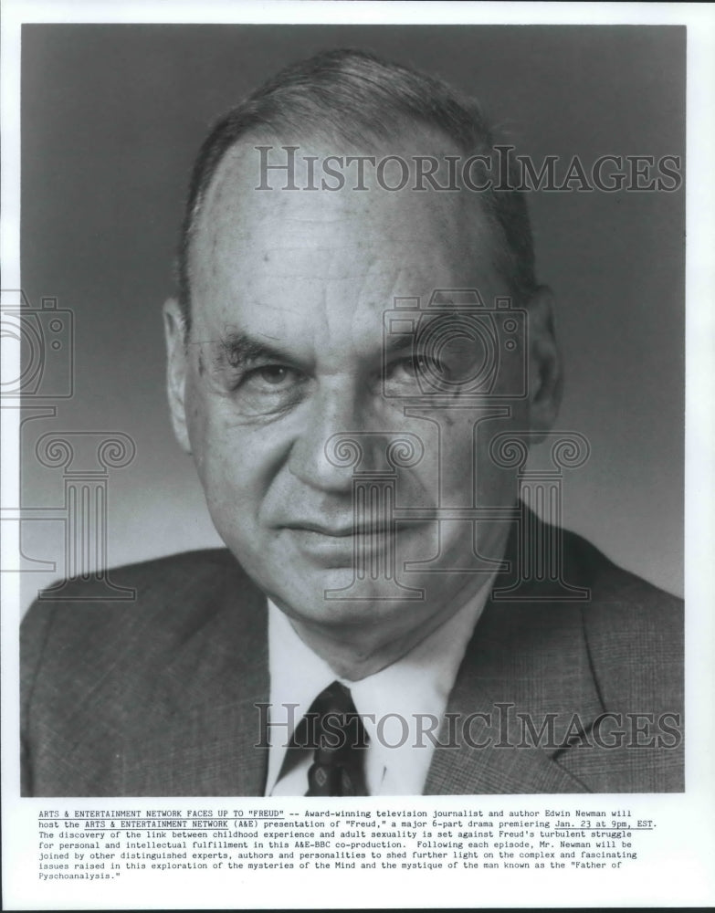 Press Photo Journalist Edwin Newman Hosts "Freud," The Father of Psychoanalysis - Historic Images