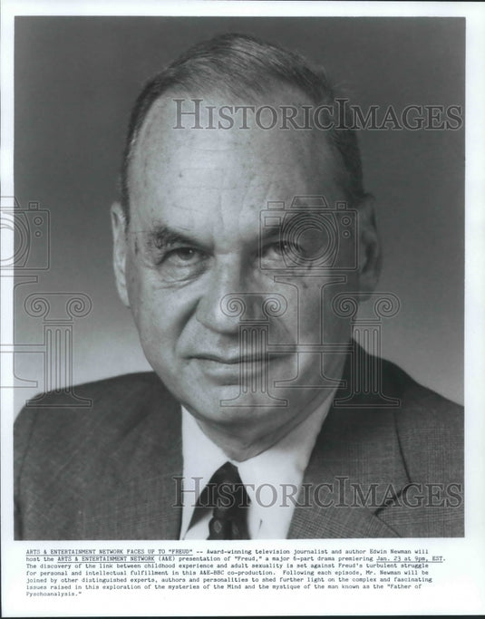 Press Photo Journalist Edwin Newman Hosts "Freud," The Father of Psychoanalysis - Historic Images