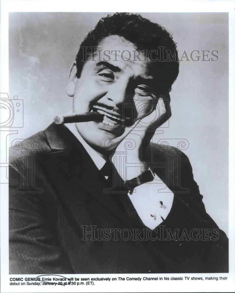 Press Photo Comedian Ernie Kovacs Seen on The Comedy Channel on Classic TV Shows - Historic Images